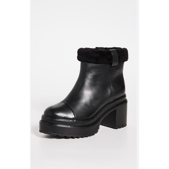 Cult Gaia Shoes - Cult Gaia Women's Black Raine Genuine Sherling Cuff Boot  12US / 42EU (new)
